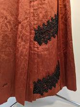 Load image into Gallery viewer, 1880s Orange and Black Silk Gown