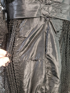 1910s Black Taffeta Gown | 28" waist
