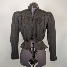 Load image into Gallery viewer, Late Victorian Mourning Bodice | Grape Motif