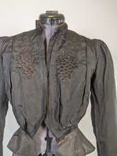 Load image into Gallery viewer, Late Victorian Mourning Bodice | Grape Motif