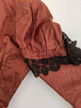 Load image into Gallery viewer, 1880s Orange and Black Silk Gown