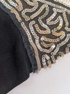 1920s-30s Black Sequined Gloves | XS