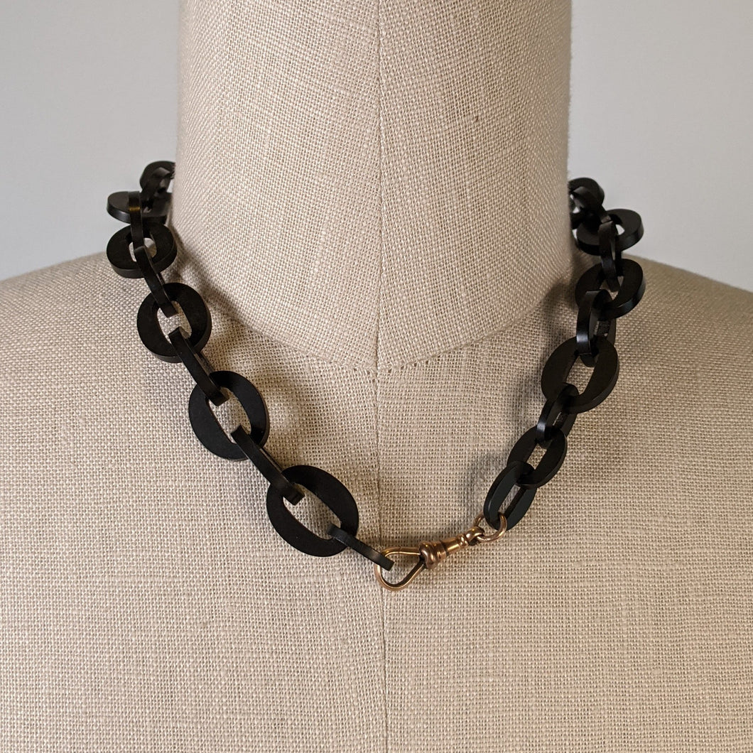 Victorian Jet Chunky Chain Necklace