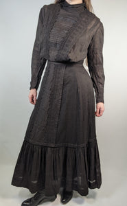 1900s - 1910s Black Lingerie Dress