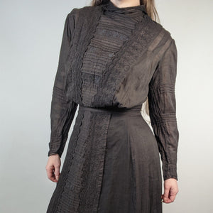 1900s - 1910s Black Lingerie Dress