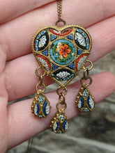 Load image into Gallery viewer, RESERVED | Vintage Micromosaic Heart Necklace
