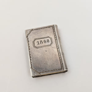 1860 Silver Book Pillbox or Snuffbox