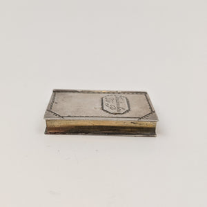 1860 Silver Book Pillbox or Snuffbox