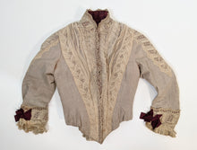 Load image into Gallery viewer, 1880s Beige + Maroon Bodice