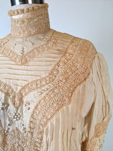 Load image into Gallery viewer, Edwardian Ecru Silk Lace Blouse
