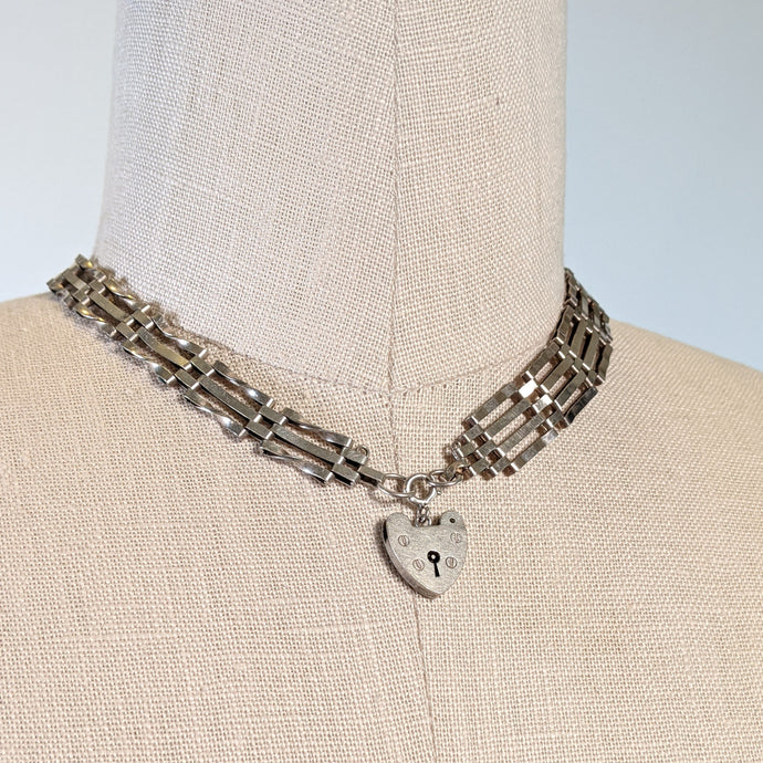 Victorian Revival Sterling Silver Gate Necklace
