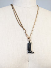 Load image into Gallery viewer, 1910s-1920s Compressed Coal Boot Pendant
