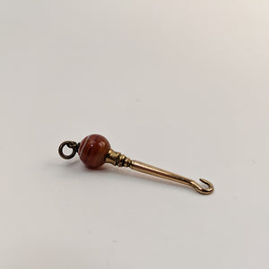 Victorian Agate Button Hook Pendant