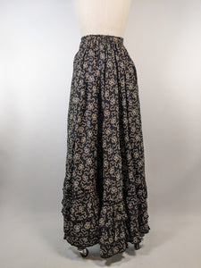 Edwardian Black + White Cotton Skirt