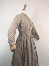 Load image into Gallery viewer, 1860s Gingham Dress