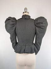 Load image into Gallery viewer, 1890s Black Gigot Sleeve Bodice | Wool + Silk