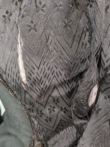 1890s Black Gigot Sleeve Bodice | Wool + Silk