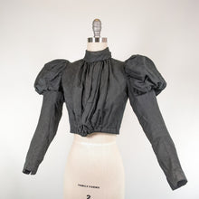 Load image into Gallery viewer, 1890s Black Gigot Sleeve Bodice | Cotton/Blend