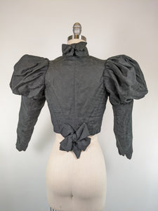 1890s Black Gigot Sleeve Bodice | Cotton/Blend