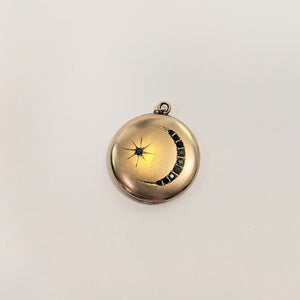RESERVED - 1900s Crescent Moon + Star Locket