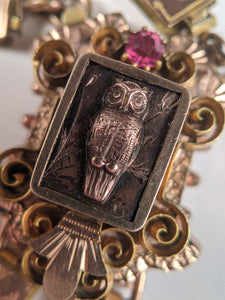 Victorian Owl Book Chain Necklace