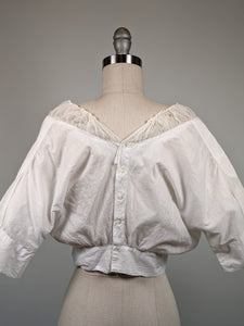 1910s Cotton Corset Cover / Dress Top