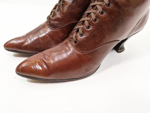 1910s-20s Brown Boots | Approx Sz 7-7.5