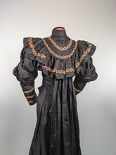Load image into Gallery viewer, 1890s Black Silk Tea Gown or Wrapper