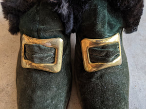1890s-1900s Green Slippers