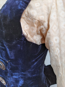 1880s Velvet Bodice or Waistcoat