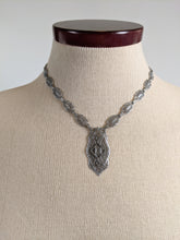 Load image into Gallery viewer, Art Deco Rhodium Plated Necklace