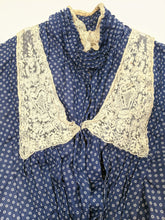 Load image into Gallery viewer, 1900s Blue Polka Dot Bodice