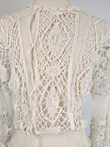 1900s White Lace Blouse