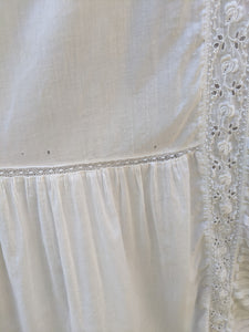 1910s White Cotton Lingerie Dress