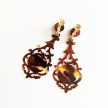 Load image into Gallery viewer, 1900s Faux Tortoise Shell Celluloid Earrings