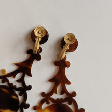 Load image into Gallery viewer, 1900s Faux Tortoise Shell Celluloid Earrings
