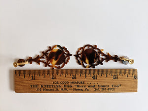 1900s Faux Tortoise Shell Celluloid Earrings