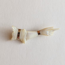 Load image into Gallery viewer, 19th C. Mother of Pearl Hand Brooch