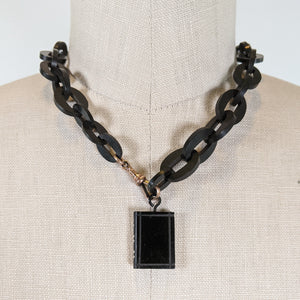 Victorian Whitby Jet Book Pendant