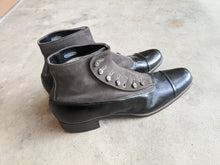 Load image into Gallery viewer, 1910s Side Button Grey + Black Shoes | Sz 8 Men&#39;s