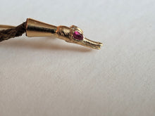 Load image into Gallery viewer, 19th c. Gold Snake Hair Brooch