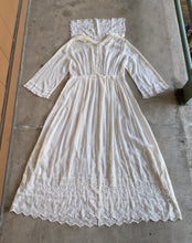 Load image into Gallery viewer, 1910s Embroidered Cotton Dress | 30&quot; Waist