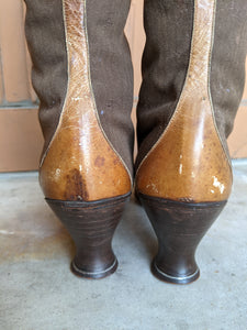 1910s - 1920s Tall Lace Up Brown Boots | Sz 38