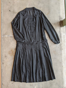 1920s Black Semi-Sheer Dress