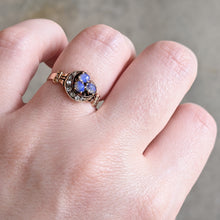 Load image into Gallery viewer, Turn of the Century 14k Diamond Opal Moon Ring