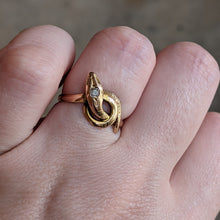 Load image into Gallery viewer, Turn of the Century 14k Diamond Snake Ring