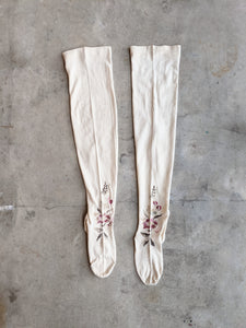 Antique Embroidered Stockings