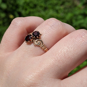 1890s-1900s 14k Gold Garnet Ring