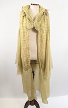 Load image into Gallery viewer, 1910s-1920s Chartreuse Chiffon Cape | Study + Display