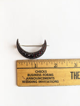 Load image into Gallery viewer, 1890s Bohemian Garnet Crescent Moon Brooch